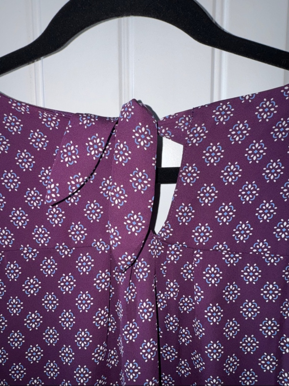 41 Hawthorn Purple Printed Blouse with White Motif - Picture 6 of 6
